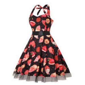 🌞 Rockabilly Halter Dress